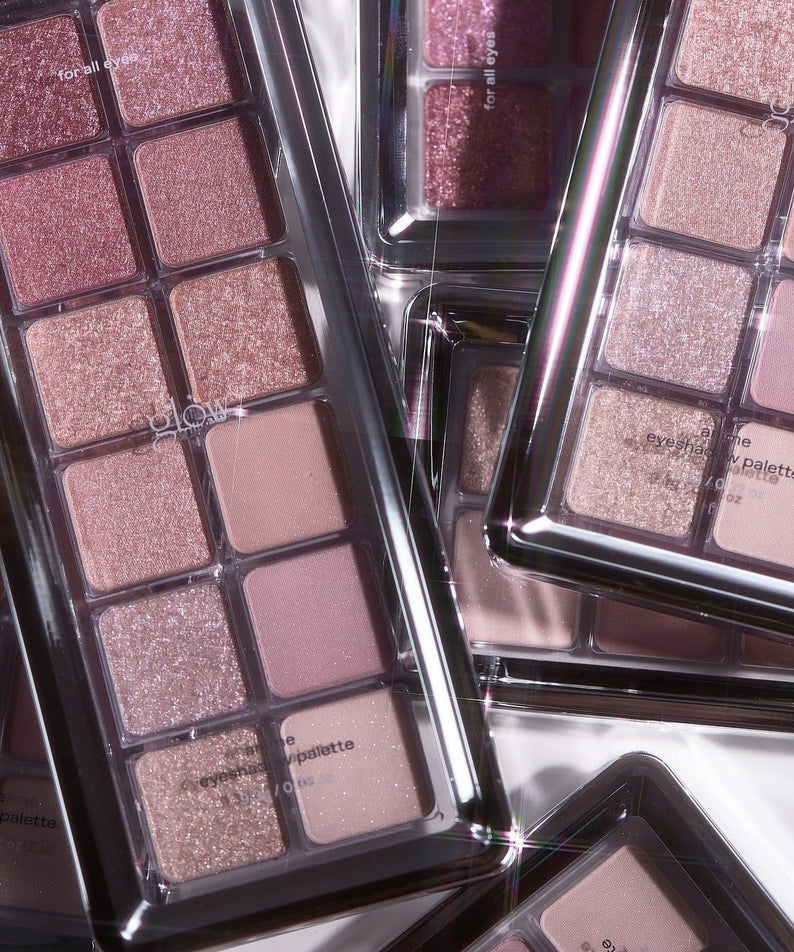 GLOW Anime Eyeshadow Palette featuring a variety of shimmering shades in multiple palettes, perfect for anime-inspired makeup looks.