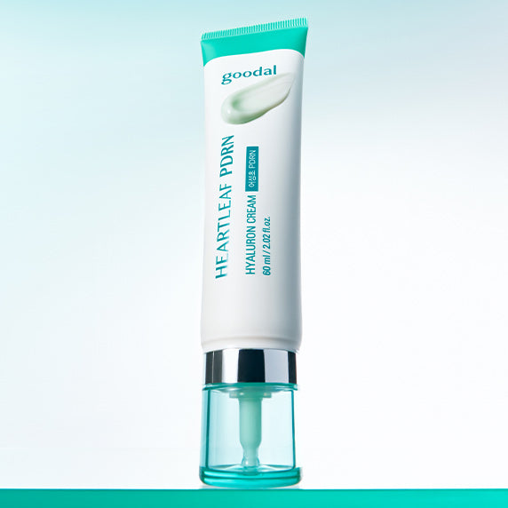 GOODAL Eoseongcho PDRN Hyaluronic Acid Brightening Cream 60ml tube on blue background