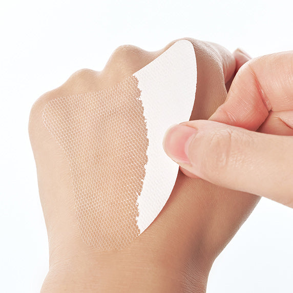 GOODAL Heartleaf PDRN Collagen Melting Patch (4 sheets) being applied on skin