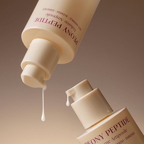 GOODAL Peony Peptide Wrinkle Volume Ampoule 50ml dispensing product with elegant packaging