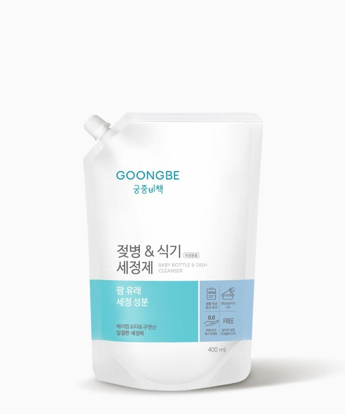 GOONGBE Baby bottle & dishwashing detergent Caprefill 400ml package, eco-friendly design, safe for baby bottles and dishes