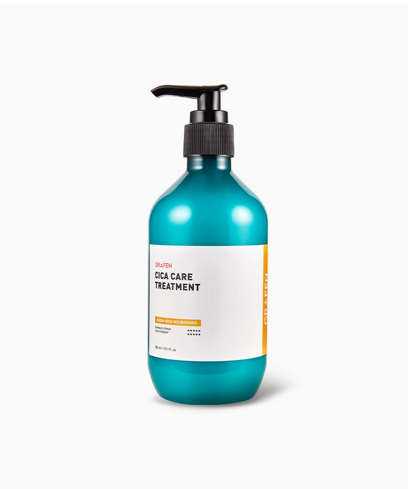 GRAFEN Cica Care Treatment 300ml - Gentleman Korea men’s soothing skincare bottle, pump dispenser, turquoise packaging for sensitive skin care