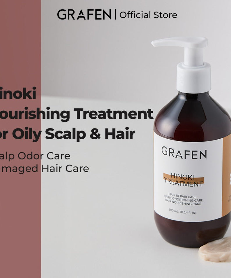 GRAFEN Hinoki Treatment 300ml - Gentleman Korea: nourishing scalp and hair treatment for oily scalp, scalp odor care and damaged hair care