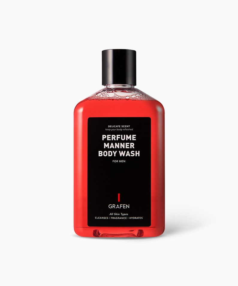 GRAFEN Perfume Manner Body Wash 250ml red bottle for men by Gentleman Korea - Korean skincare fragrance body wash