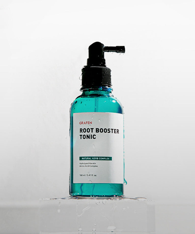 GRAFEN Root Booster Tonic 160ml bottle product image for Gentleman Korea men’s skincare, clean blue tonic with spray pump
