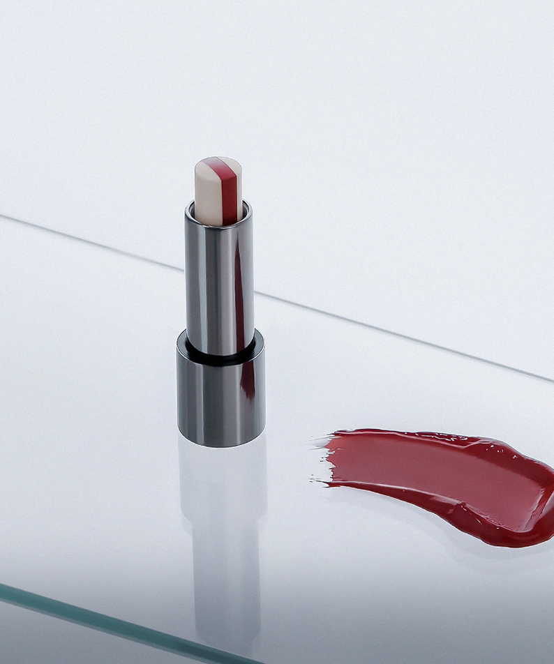 GRAFEN Triple Lip 3.9g gentleman Korea product shot — men’s Korean skincare lipstick, dual-tone red and beige, tube with swatch