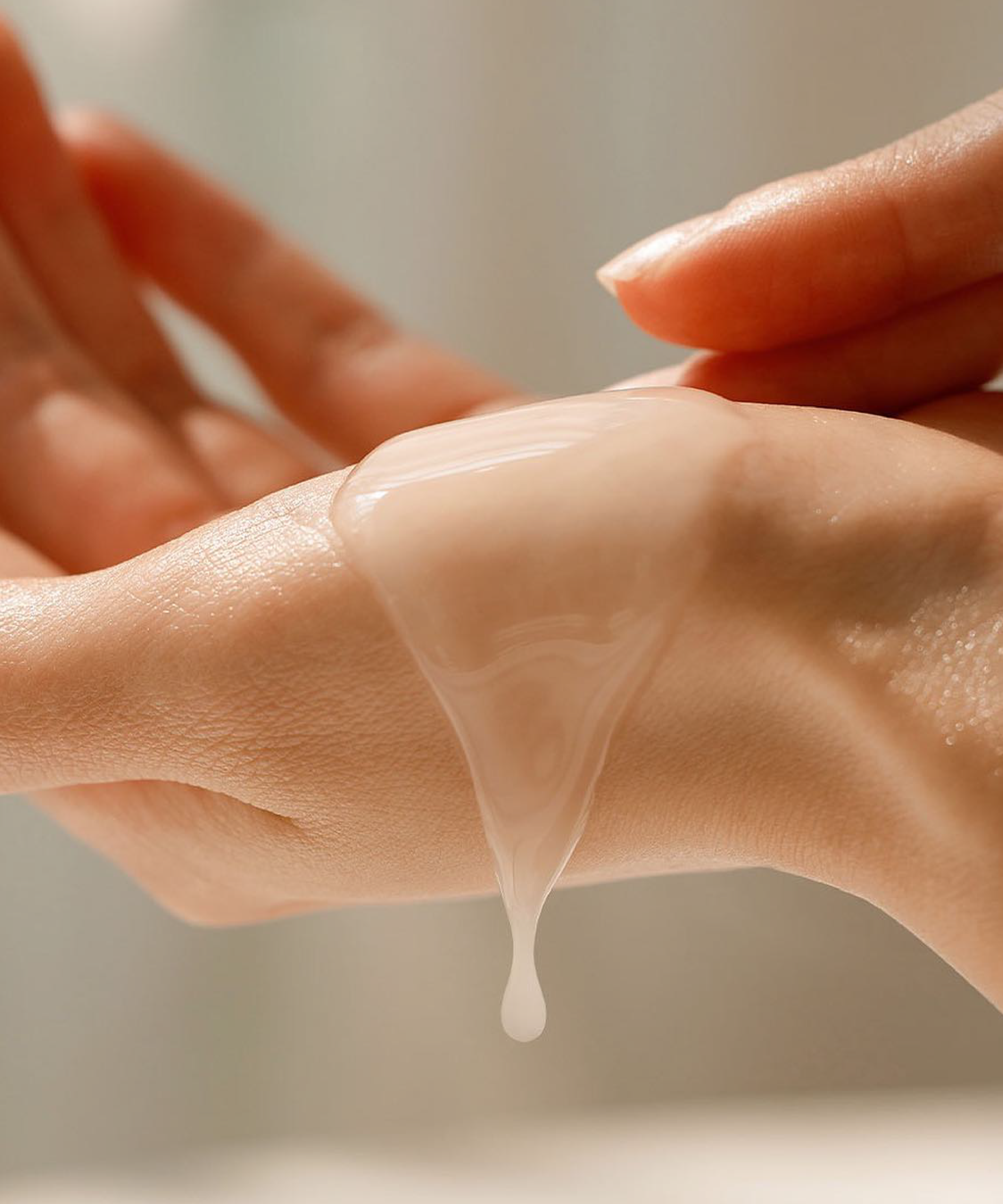 HANYUL Red Rice Moisturizing Elasticity Emulsion being applied on hand, showcasing smooth texture and skin hydration