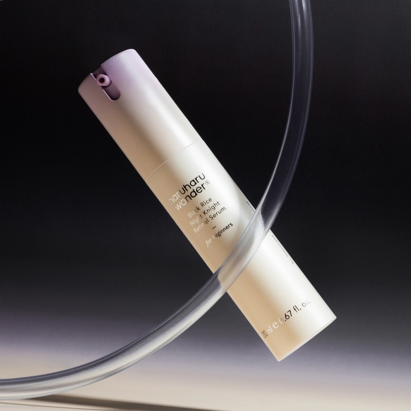 HARUHARU Black Rice Night Night Retinol Serum 20ml in elegant bottle with dark background