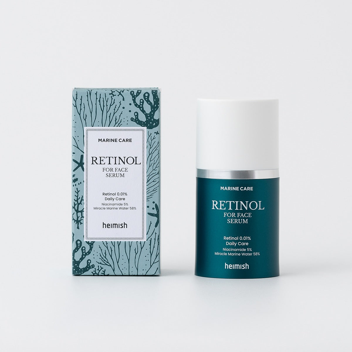 HEIMISH Marine Care Retinol For Face Serum 50ml with packaging on display
