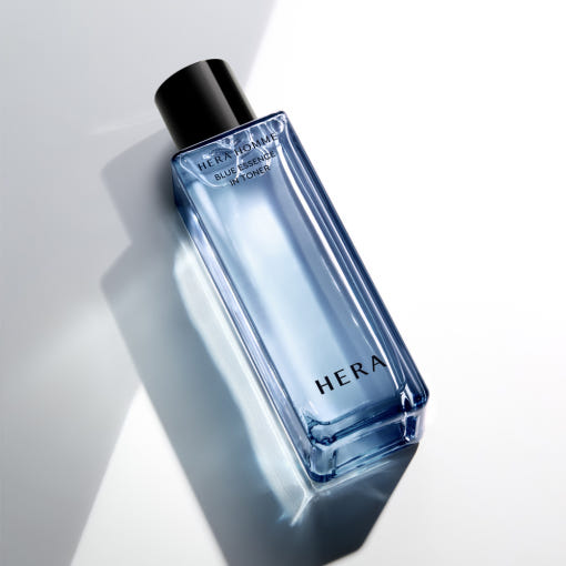 HERA Homme Blue Essence In Toner 125ml bottle product shot for men by Gentleman Korea, Korean skincare toner for gentlemen