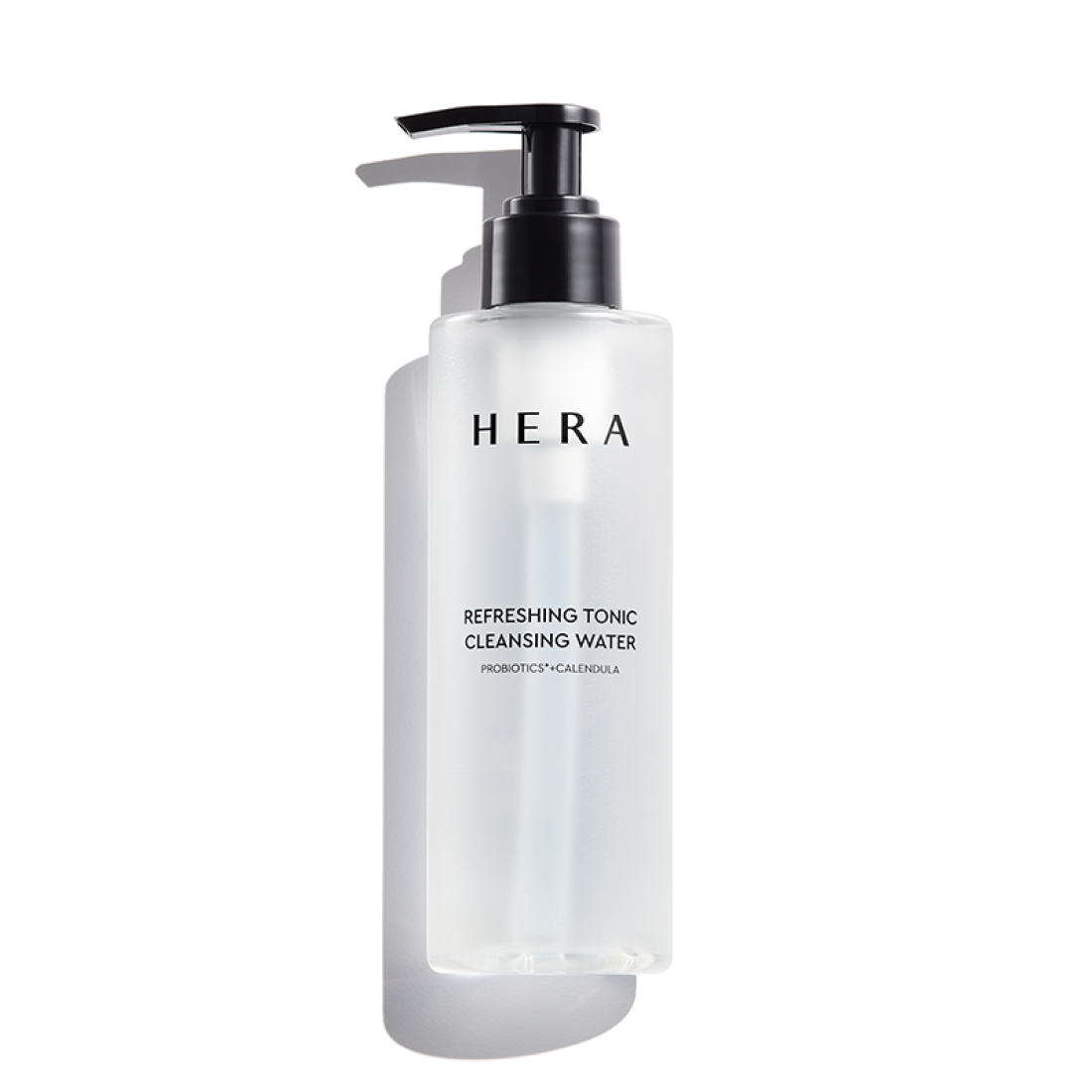 HERA Refreshing Tonic Cleansing Water 200ml bottle with pump, ideal for skincare and daily cleansing routine.
