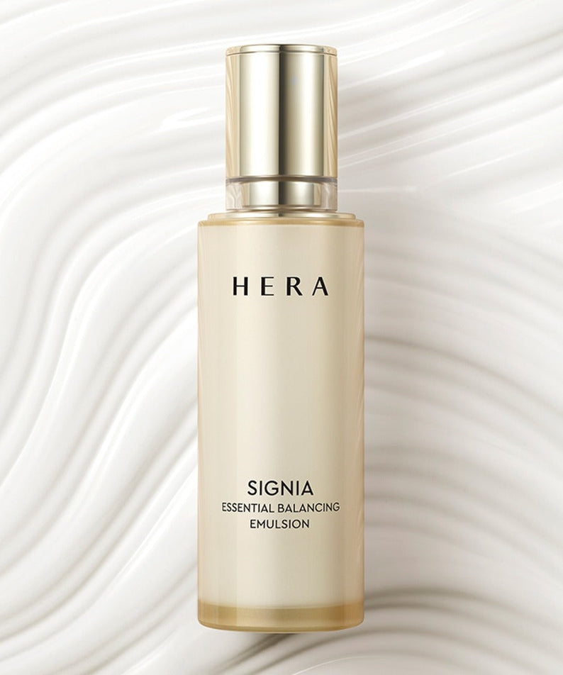 HERA Signa Essentail Balancing Emulsion 150ml on elegant white background