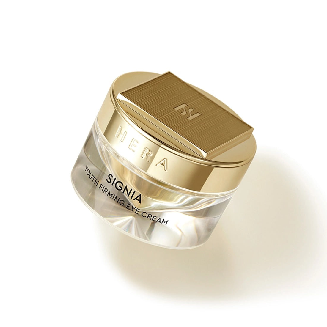 HERA Signa Youth Firming Eye Cream 30ml in a luxurious gold and clear jar, 30ml. Perfect for anti-aging skincare routine.