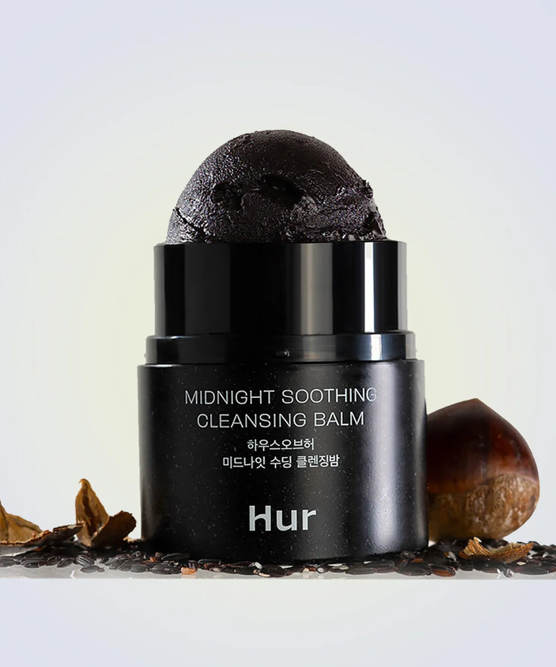 HOUSE OF HUR Midnight Soothing Cleansing Balm in black container with natural ingredients