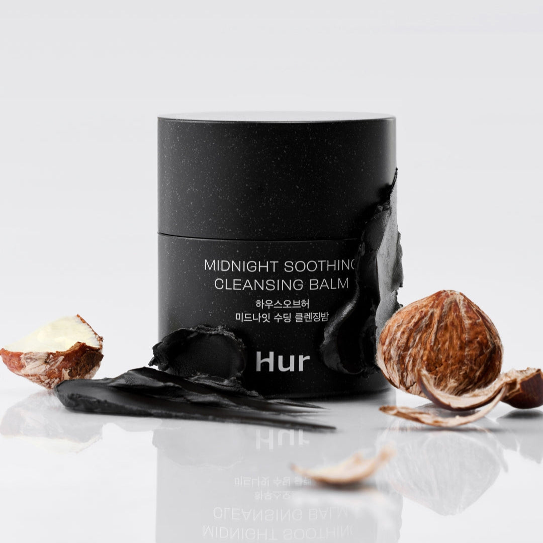 HOUSE OF HUR Midnight Soothing Cleansing Balm with black container and natural ingredients