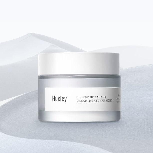 HUXLEY Cream More Than Moist 50ml in jar against soft background