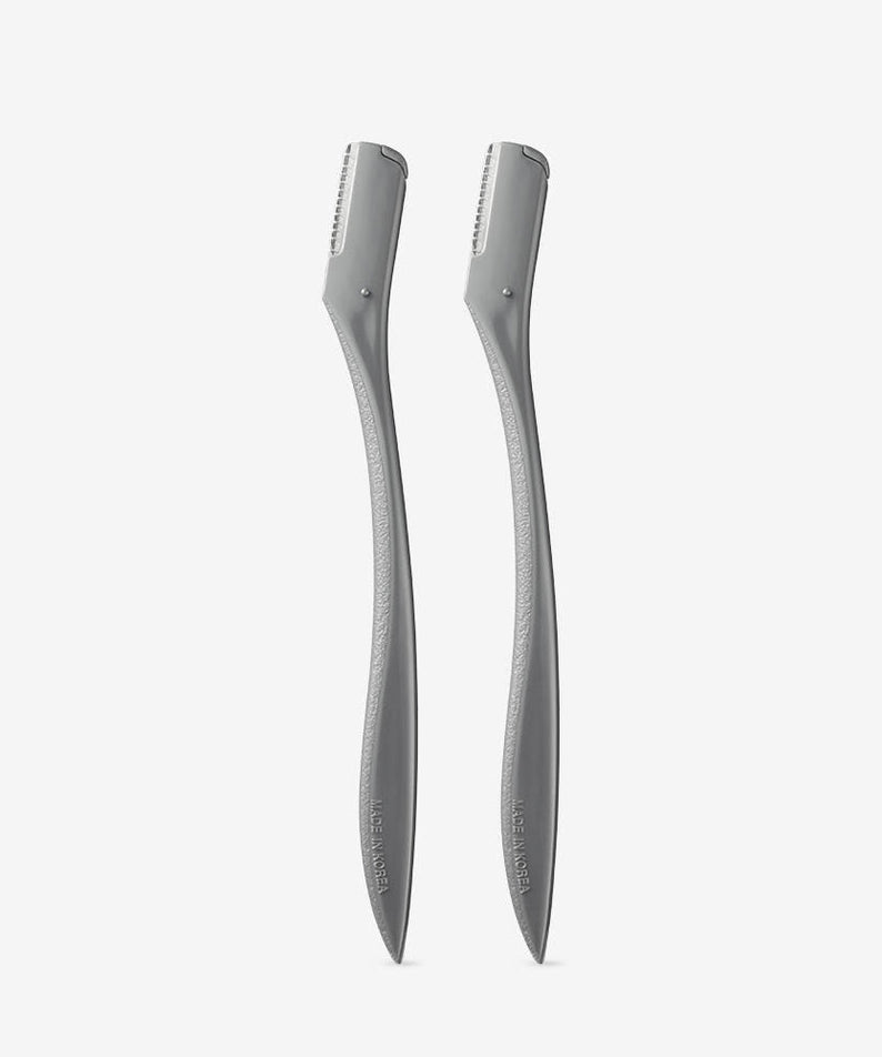 IDEAL FOR MEN Eyebrow Shaver (2 pieces) – Gentleman Korea men's eyebrow razors, slim silver precision duo for grooming