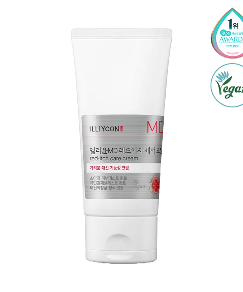 ILLIYOON Redich Care Cream 75ml tube with award badges and vegan label