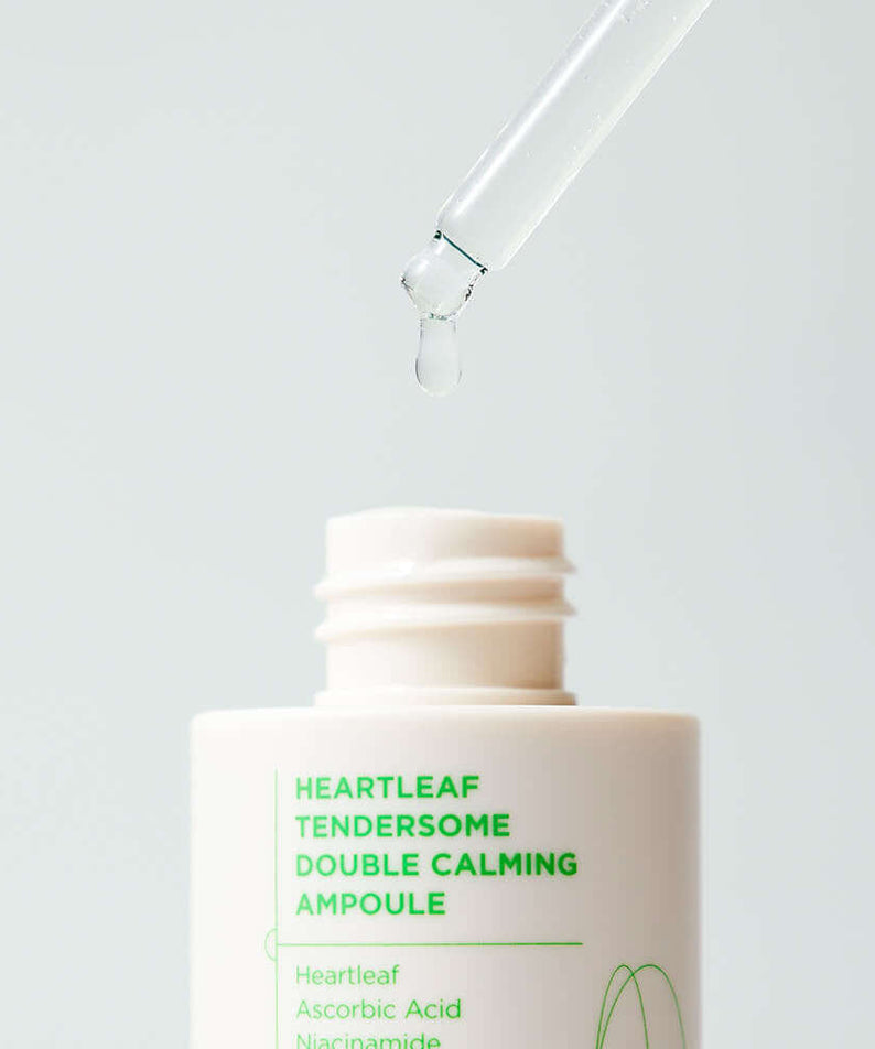 ILSO Eoseongcho Tenderjom Double Calming Ampoule 30ml with dropper for skincare.