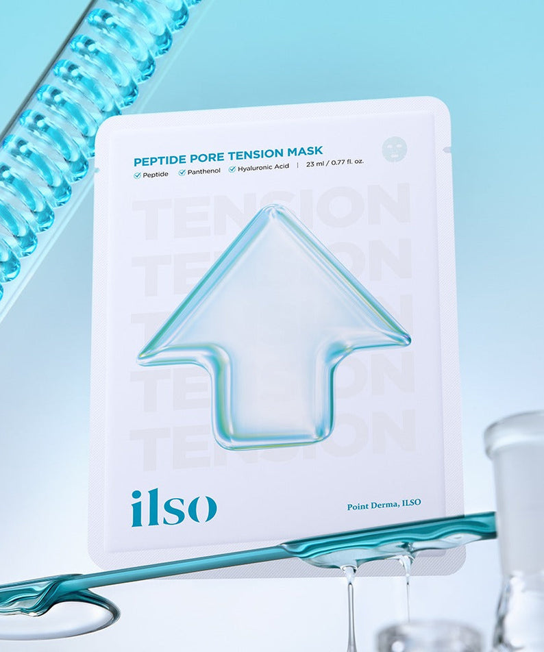 ILSO Peptide Pore Tension Mask 1 Sheets packaging with scientific elements displayed in the background
