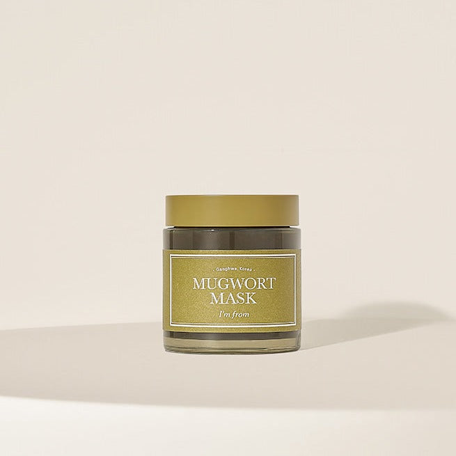 I'M FROM Mugwort Mask 110g jar on a neutral background
