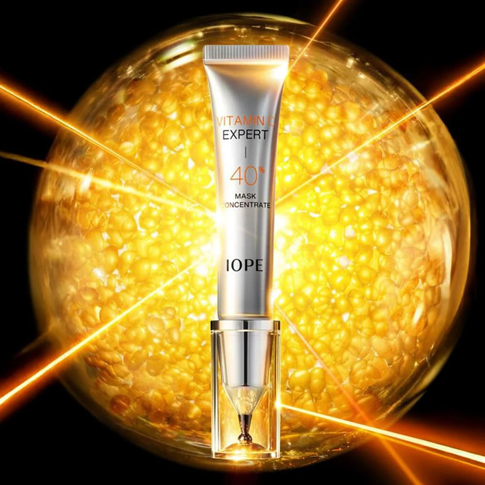 IOPE Vitamin C Expert 40% Mask Concentrate 15g product image with glowing background