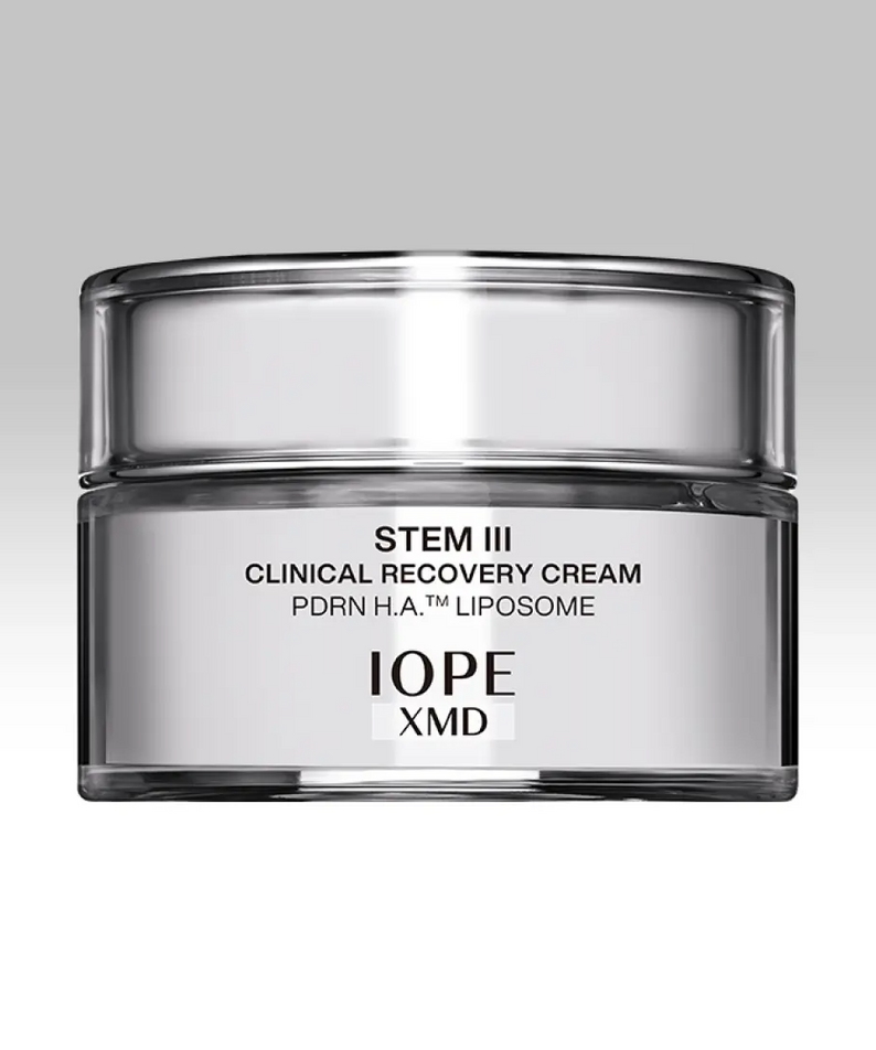 IOPE XMD Stem3 Clinical Recovery Cream 50ml in a sleek jar for skin rejuvenation