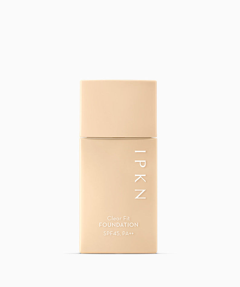 Bottle of IPKN Clear Fit Foundation SPF45, PA++ 40ml on a white background