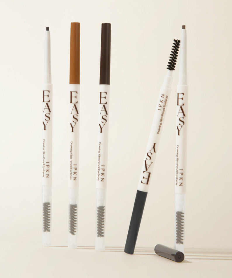 Variety of IPKN Easy Drawing Slim Pencil Eyebrow products on display.