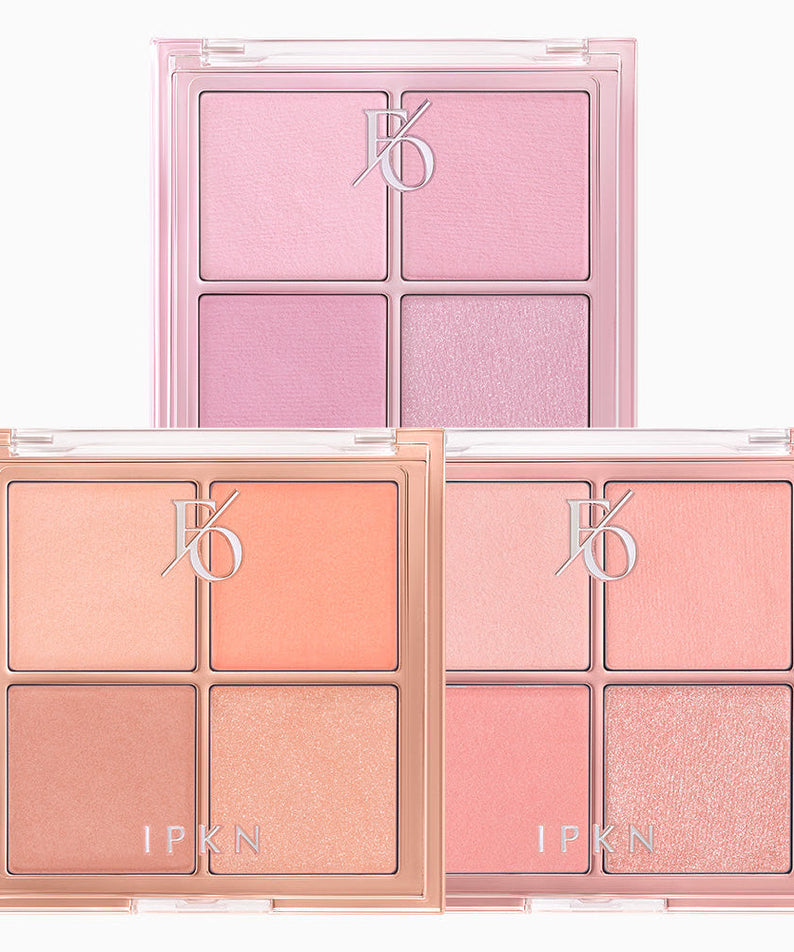 IPKN Flap One Cheek Palette showing various shades of blush for versatile makeup looks.