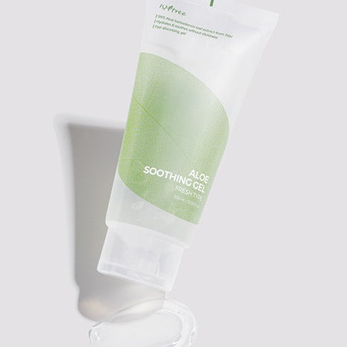 ISNTREE Aloe Soothing Gel Fresh Type 300ml tube with soothing aloe formula, ideal for calming skin and providing hydration.