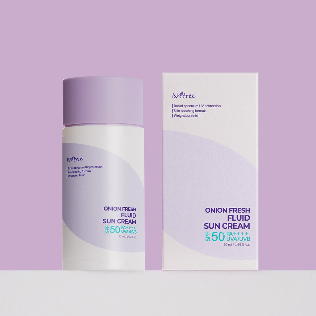 ISNTREE Onion fresh Fluid Sun Cream 50ml bottle and packaging