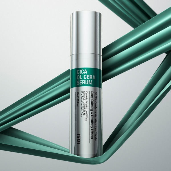 ISOI Cica OL Cera Serum 50ml bottle displayed with a modern design background