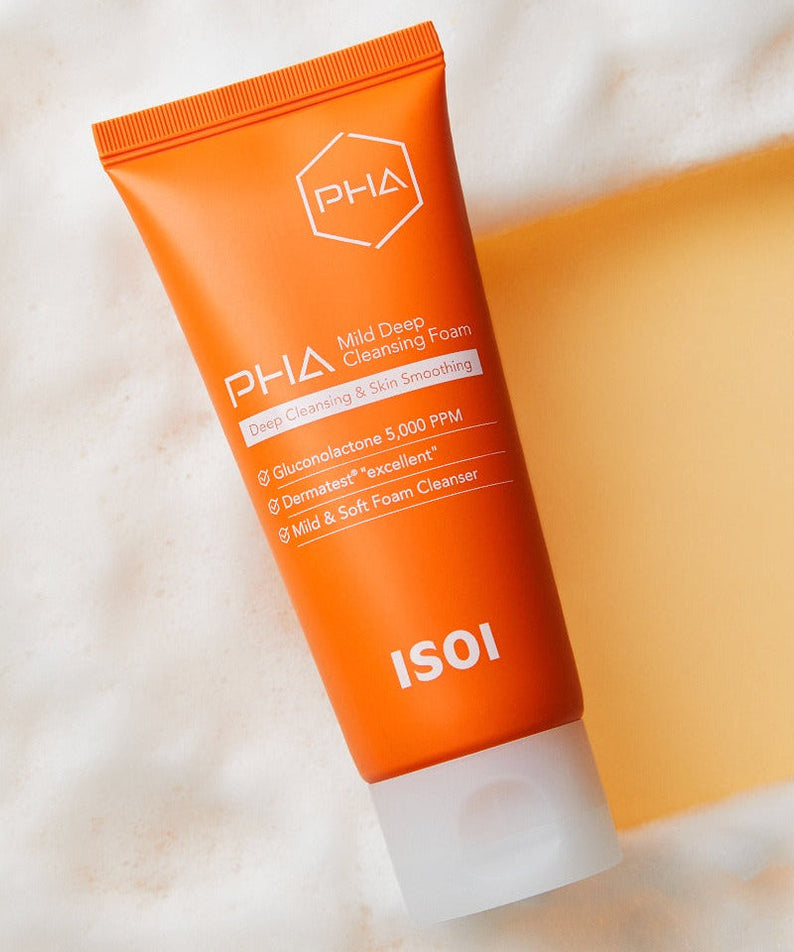 ISOI PHA Mild Deep Cleansing Foam 100ml tube on white background