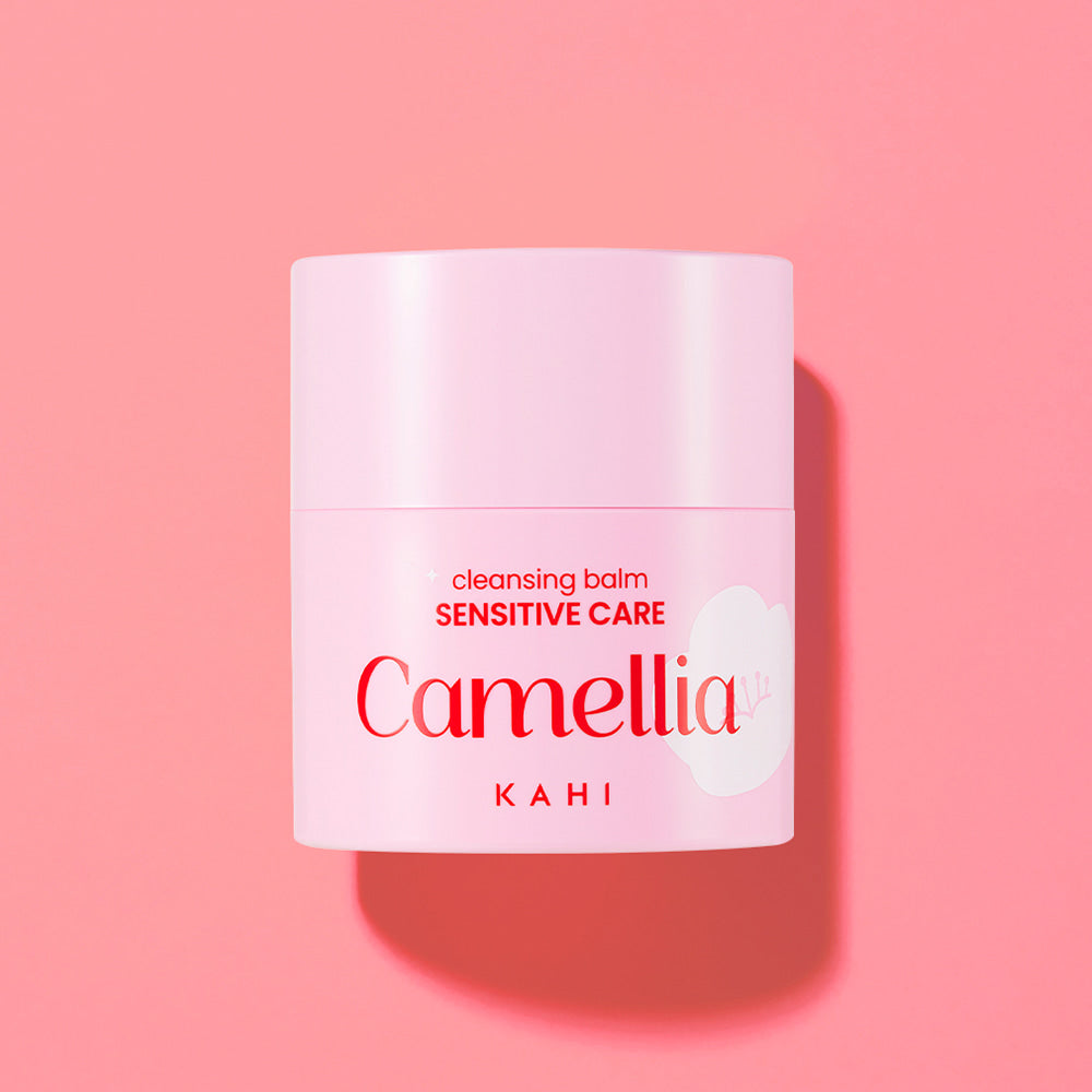 KAHI Cleansing Balm Sensitive Care 50ml product image on pink background.