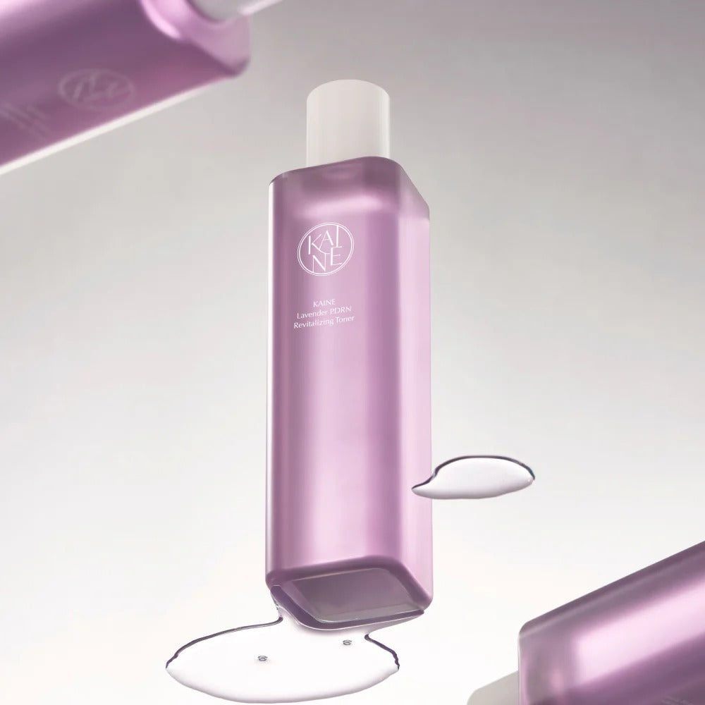 KAINE Lavender PDRN Revitalizing Toner 300ml in sleek lavender bottle