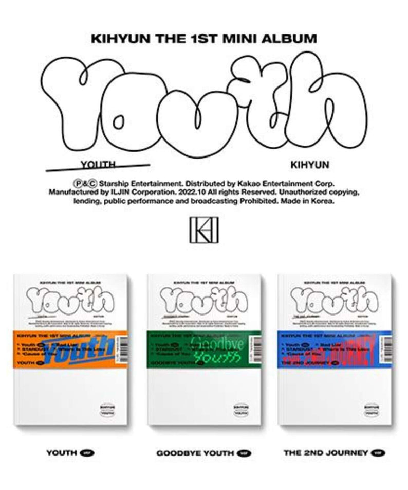 KIHYUN - 1ST [YOUTH] (Random 1 of 3) - Kpop Album | Kool Seoul - Buy Kpop Albums Online