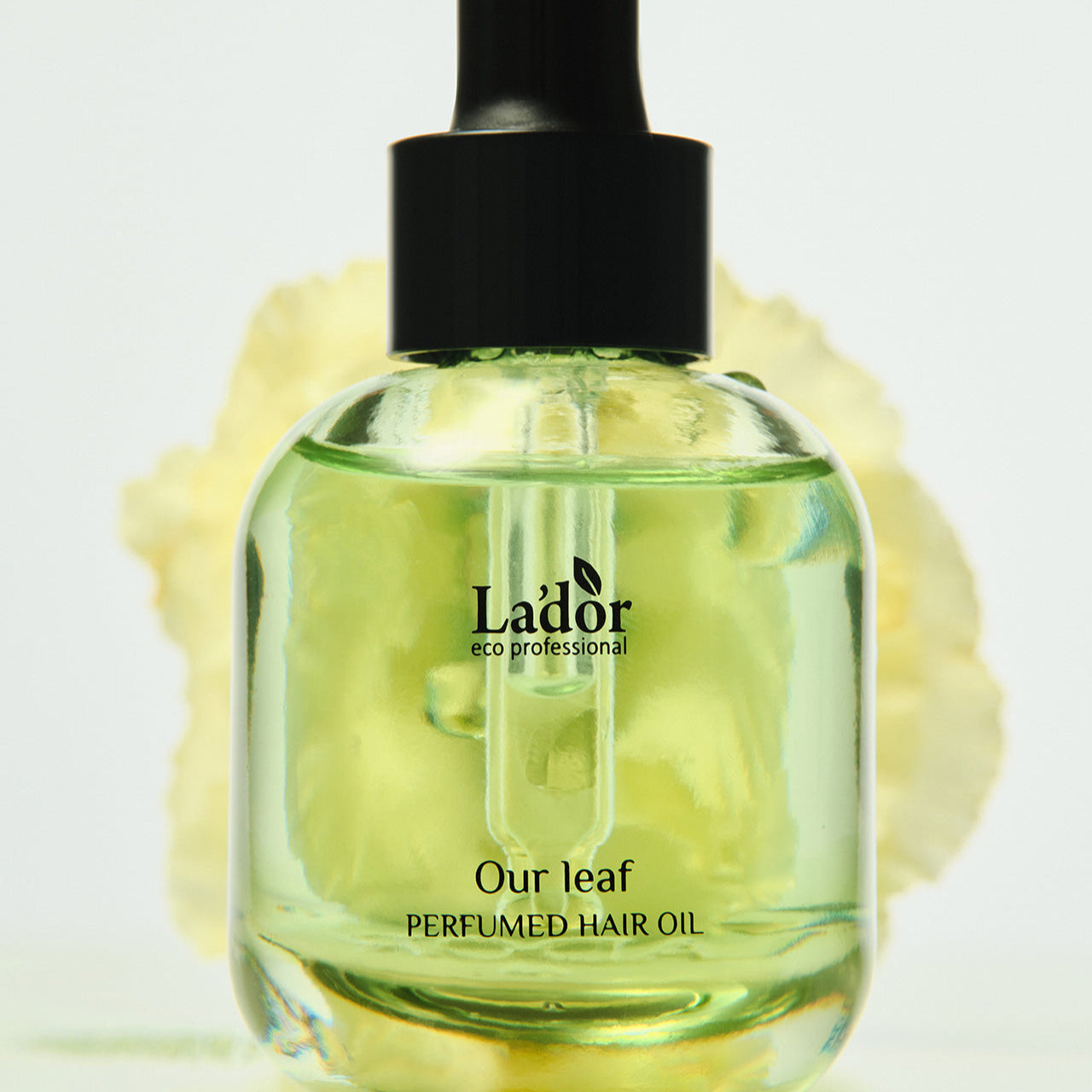 LADOR Perfume Hair Oil 30ml bottle with dispenser, luxury hair care product in clear glass, aromatic nourishing oil for shiny hair