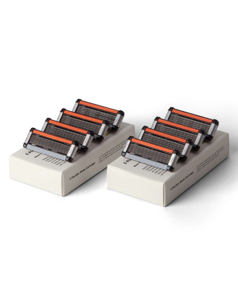 LAZY SOCIETY 8 5-Blade Cartridges refill pack for men grooming by Gentleman Korea - 8 razor cartridges, 5-blade precision