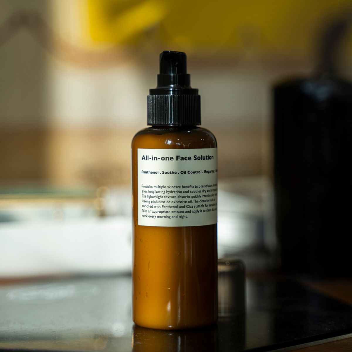 LAZY SOCIETY All-in-One Face Solution 150g bottle on tabletop, Korean men’s skincare for gentlemen by Gentleman Korea