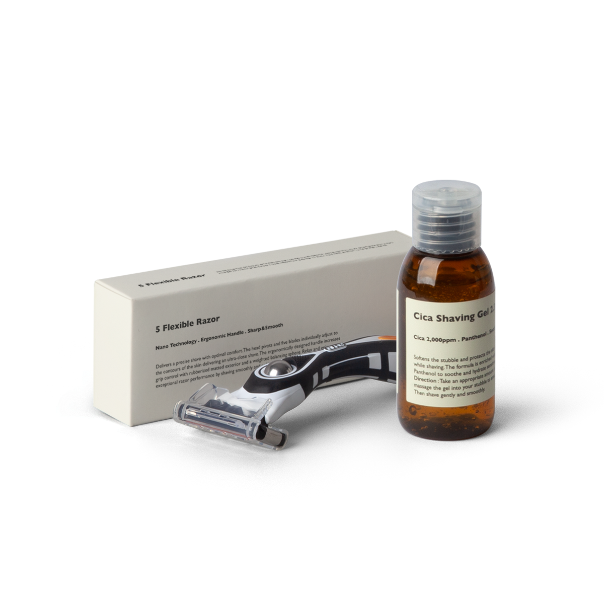 LAZY SOCIETY Experience Lit Set grooming kit for men by Gentleman Korea showing razor and shaving gel