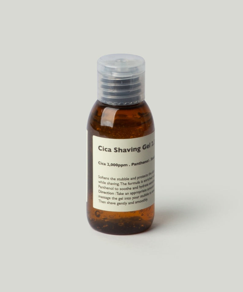 LAZY SOCIETY Experience Lit Set - Gentleman Korea product shot of Cica Shaving Gel travel bottle for men’s Korean skincare routine