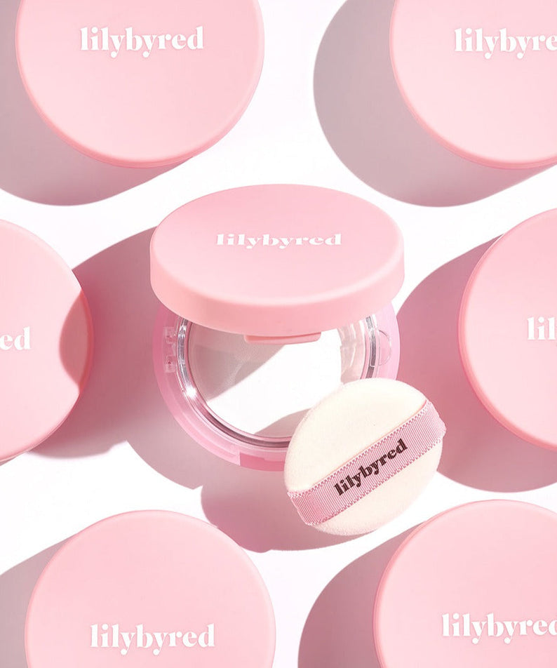 LILYBYRED Sebum Lock Pact packaging and applicator on light background.