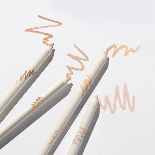 LUNA Soft Formula Concealer Pencil showcasing various shades on paper background.