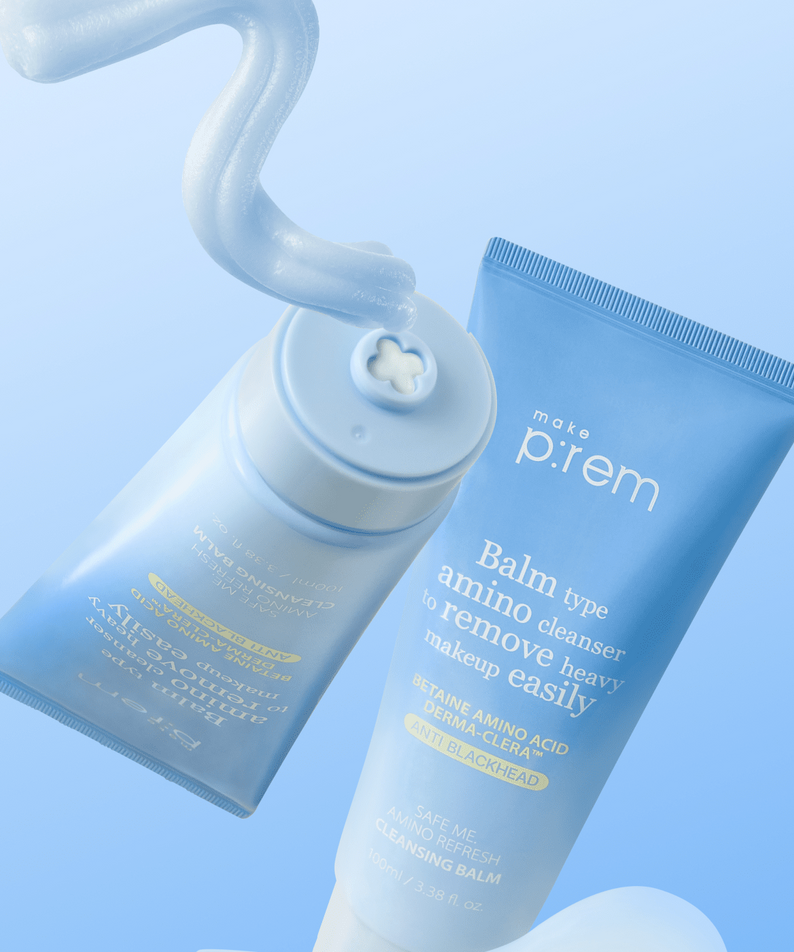 MAKE P:REM Safe Me Amino Refresh Cleansing Balm 100ml in blue packaging