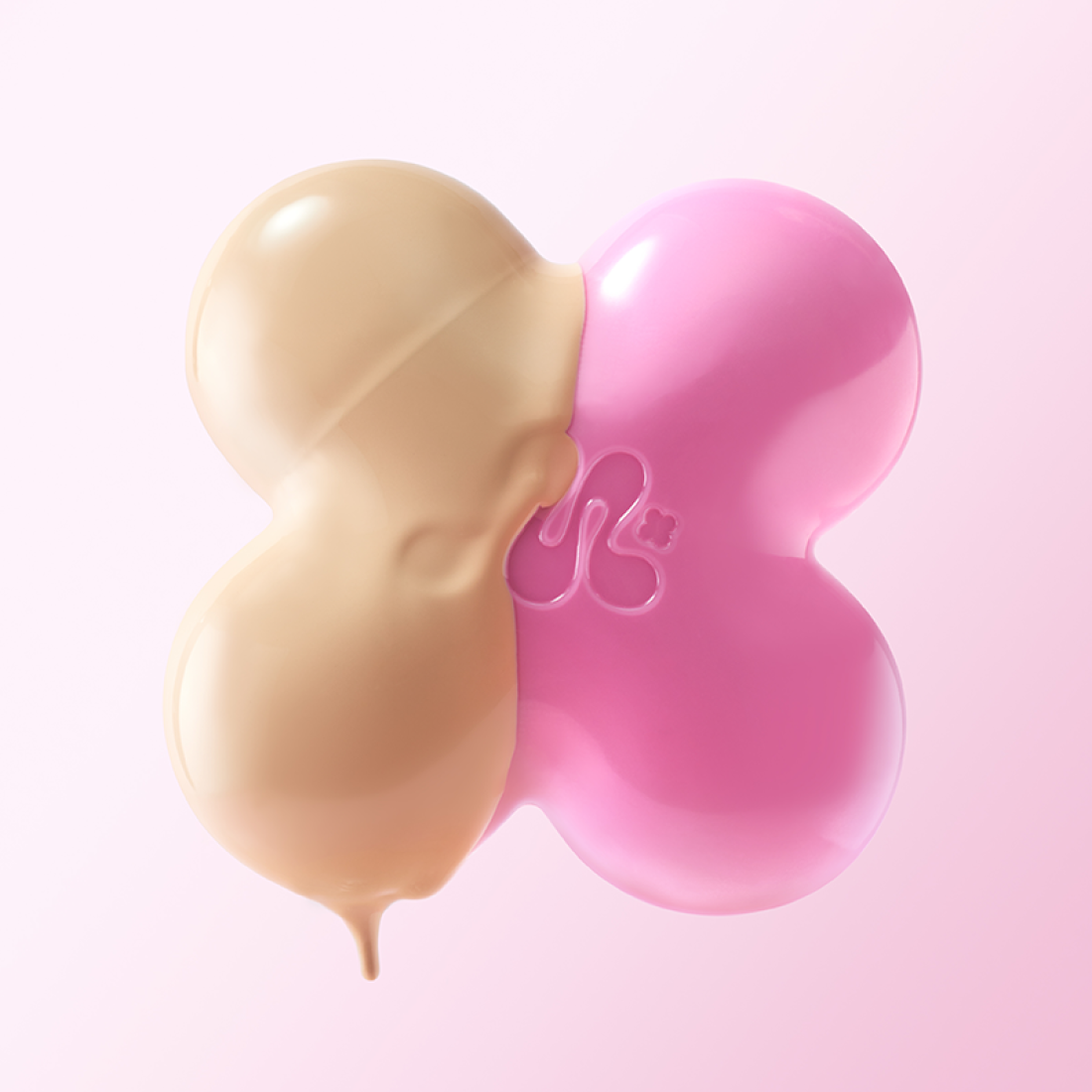 Cream and pink floral design representing MAMONDE NEW Floraglow Rose Tinted Sun Serum 35ml.