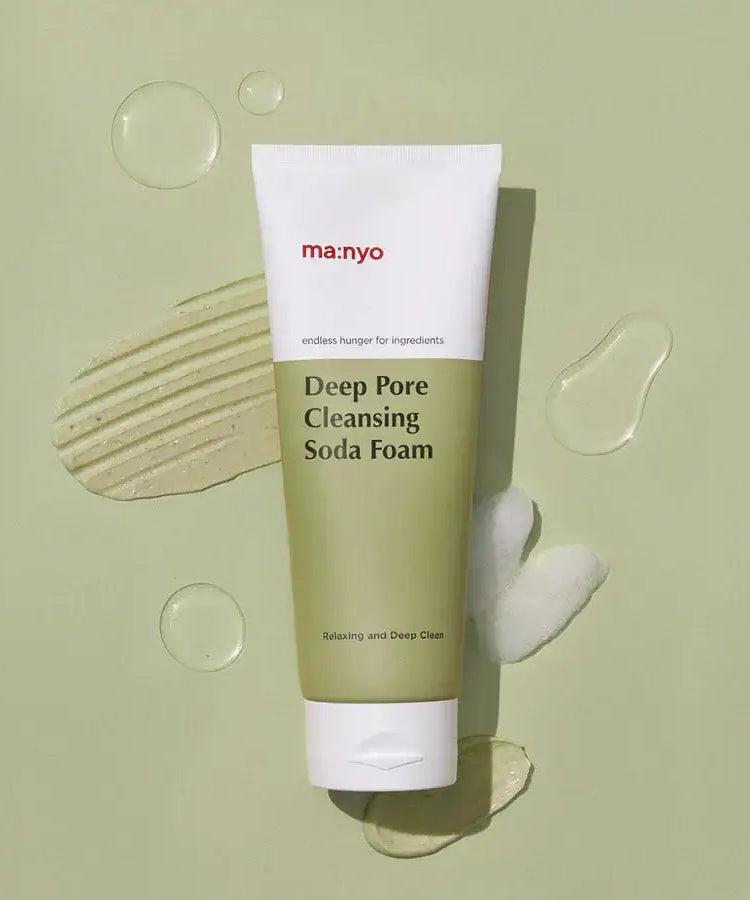 MANYO Deep Pore Cleansing Soda Foam 150ml for effective pore cleansing and skin balance. Suitable for all skin types. 150ml bottle.