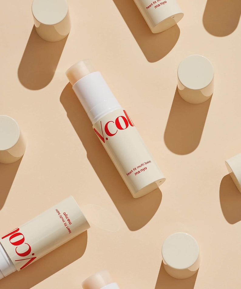 MA:NYO V Collagen Heart Fit Multi Balm 10g displayed on a beige background