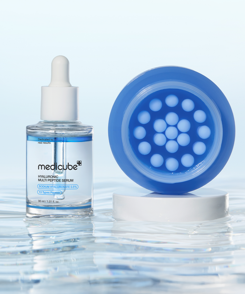 Image of MEDICUBE Hyaluronic Moisturizing Capsule Cream 55g with a blue capsule design, enhancing skin hydration.