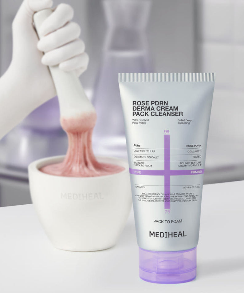 Mediheal Rose Pdrn Derma Cream Pack Cleanser 120ml
